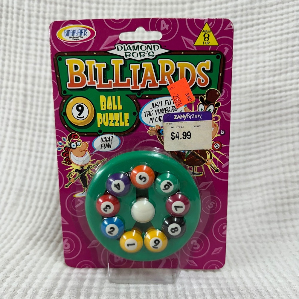 Binary Arts Diamond Bob's BILLIARDS 9 Ball Puzzle Brain Teaser 1998 New